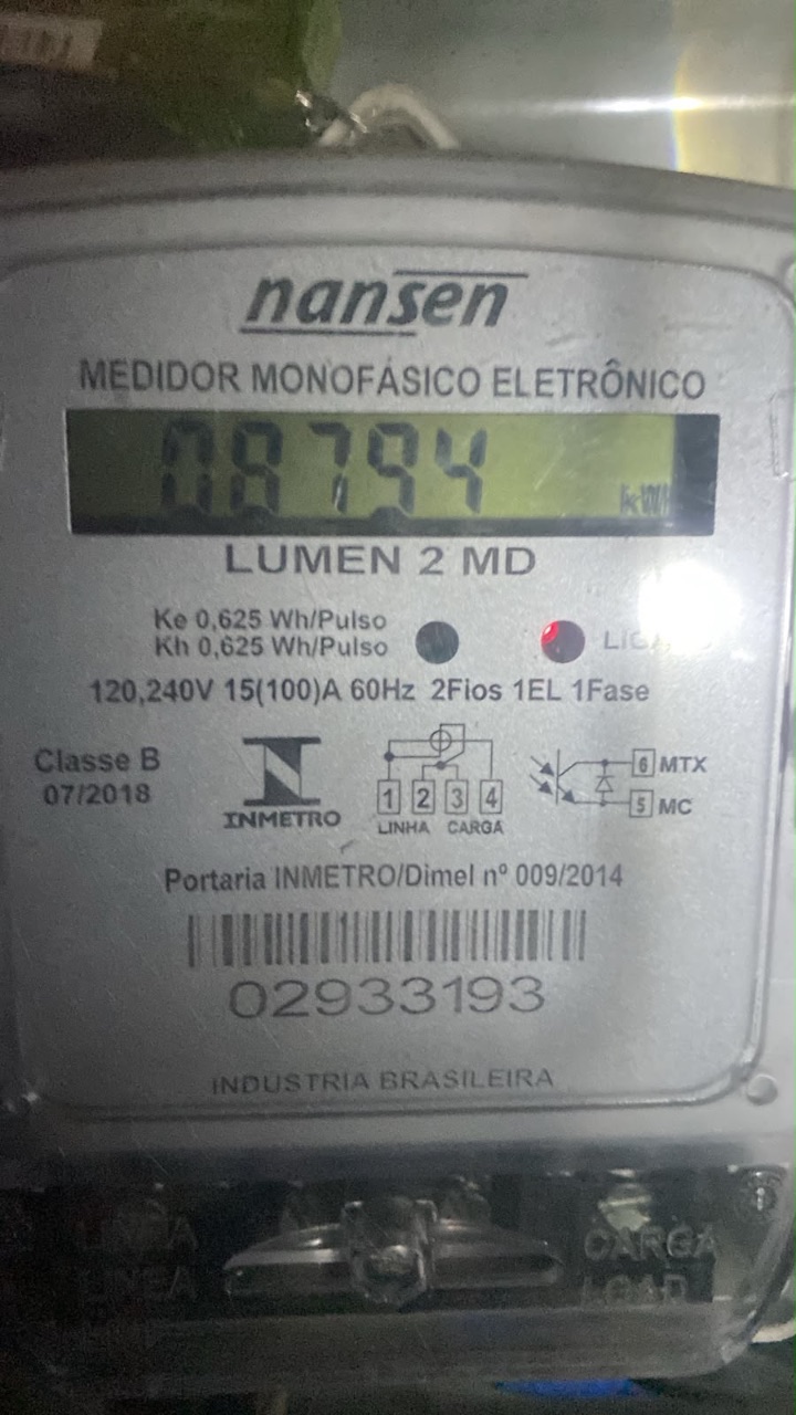 Foto do medidor da chácara 9 — Agosto de 2026