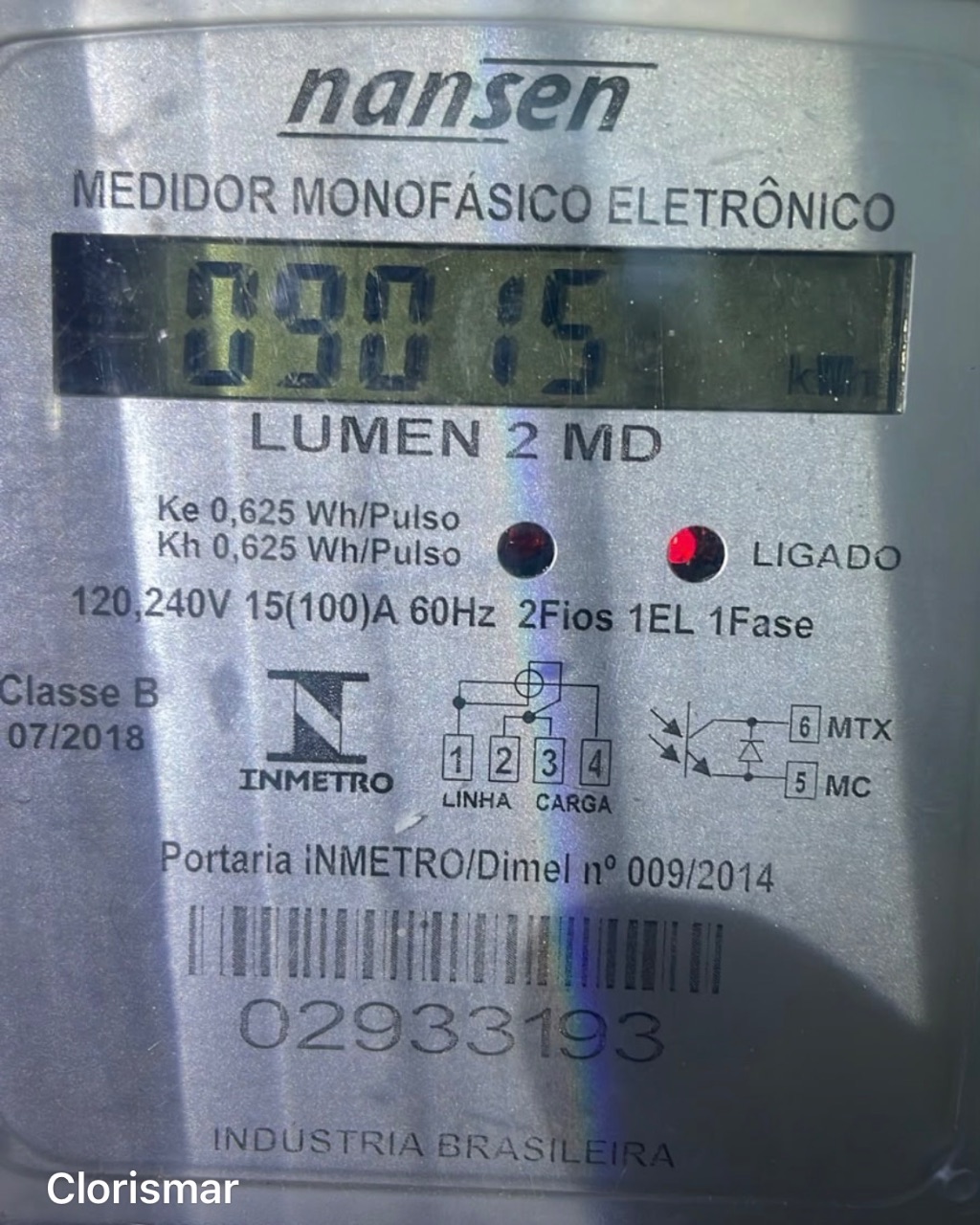 Foto do medidor da chácara 9 — Outubro de 2026