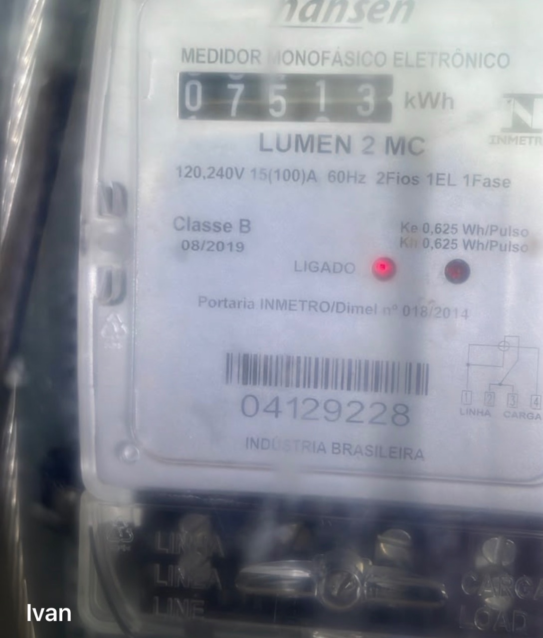 Foto do medidor da chácara 23 — Outubro de 2026