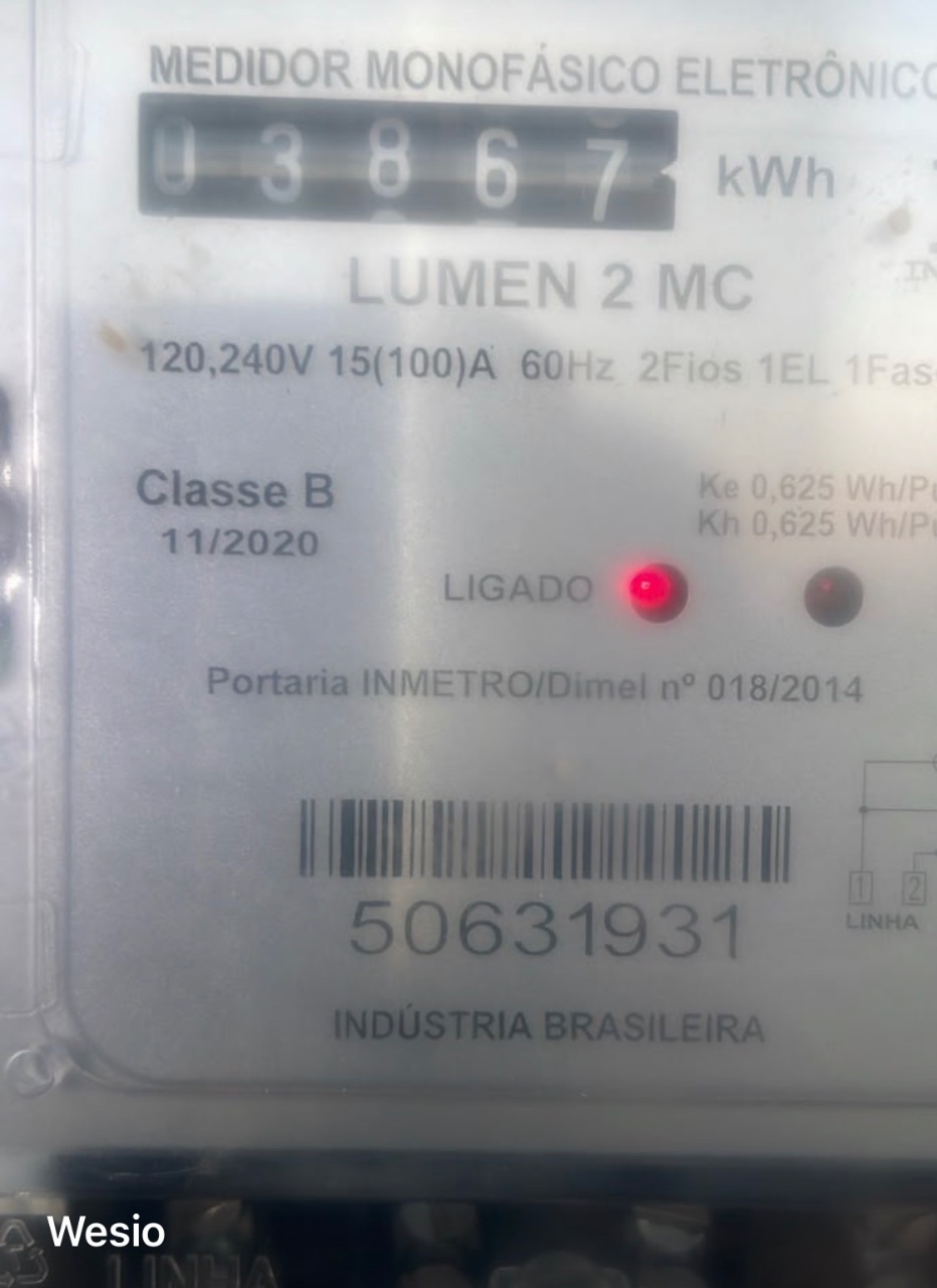 Foto do medidor da chácara 25 — Outubro de 2026